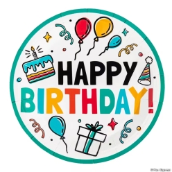 NEW Bulk Birthday Fun Party Dinner Plates-250Pk
